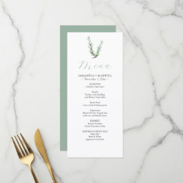 Rustikales Rosemary Wedding Deco Menus Menükarte