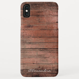 Rustikales Rosen-Goldfolien-hölzernes Monogramm Case-Mate iPhone Hülle