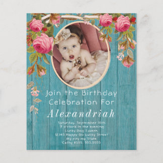 Rustikales Rosenrosen Blauer Barnholz Geburtstag