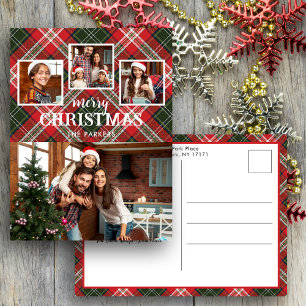 Rustikales Rot/Grün Kariertes Frohe Weihnachten 4-