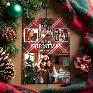 Rustikales Rot/Grün Kariertes Frohe Weihnachten 4-