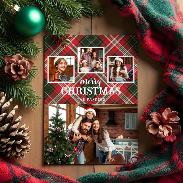 Rustikales Rot/Grün Kariertes Frohe Weihnachten 4- (Von Creator hochgeladen)