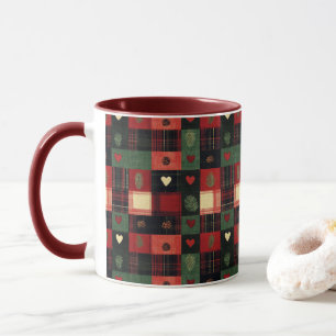 Rustikales Rot Grün Weiß Kariert Country Cottageco Tasse