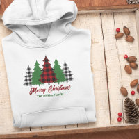 Rustikales Rot Kariert frohe Weihnachtsbaumen Cust