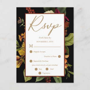 Rustikales Rot   Orange Floral Bouquet UAWG Postca Postkarte