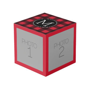 Rustikales Rot-Schwarz-Buffalo-Kariertes Muster Mo Würfel