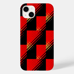 Rustikales Rot-Schwarz-Gold-Muster Case-Mate iPhone 14 Plus Hülle