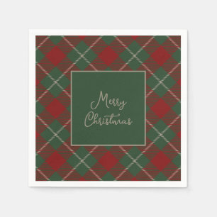 Rustikales Rot und grüner Tartan Karierte Weihnach Serviette