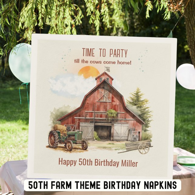 Rustikales Roter Barn Farm Birthday Traktor Party Serviette (Von Creator hochgeladen)