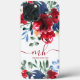 Rustikales, rotes, elegantes, florales Aquarellmon Case-Mate iPhone Hülle (Back)