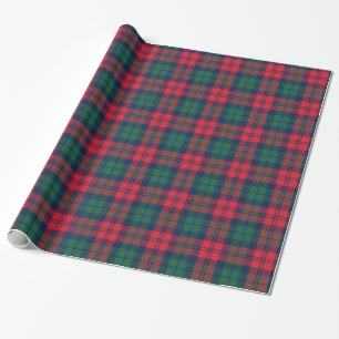 Rustikales Rotes Grün und Marine Holiday Tartan Ka Geschenkpapier