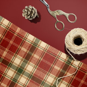 Rustikales rotes grünes braunes männliches Geschen Geschenkpapier