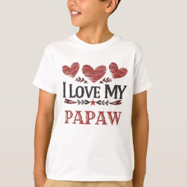 Rustikales Rotes Herz "I Liebe My Papaw" T-Shirt