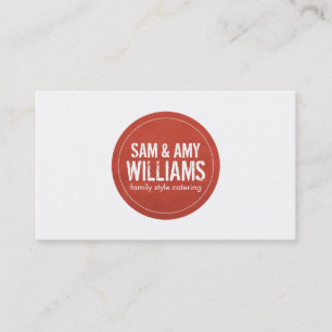 Rustikales rotes Kreis-Logo für Catering, Bäckerei Visitenkarte