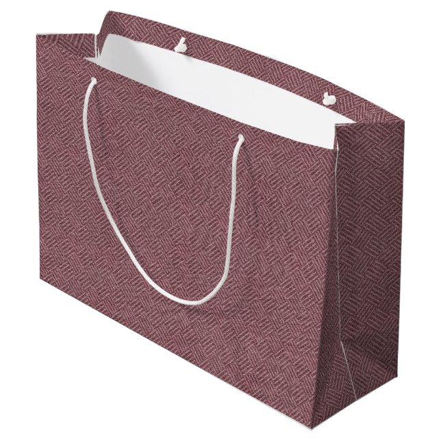 Rustikales rotes Parkettmuster Große Geschenktasch Geschenktüte (Rückseite Schrägansicht)