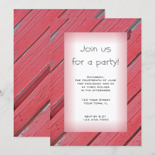 Rustikales Rotes Party Einladung