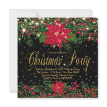 Rustikales Rotes Poinsettia Weihnachtsfest Party