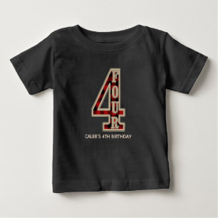 Rustikales rotes schwarzer Büffel-kariertes 4. Baby T-shirt