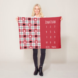 Rustikales rotes schwarzer u. weißer fleecedecke