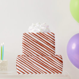 Rustikales Rotes Streifen Weihnachtswrap Geschenkpapier