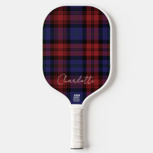 Rustikales Rotlila MacLachlan Karo Tartan Pickleball Schläger