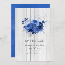 Rustikales Royal Blue und Silver Floral Wedding Fo