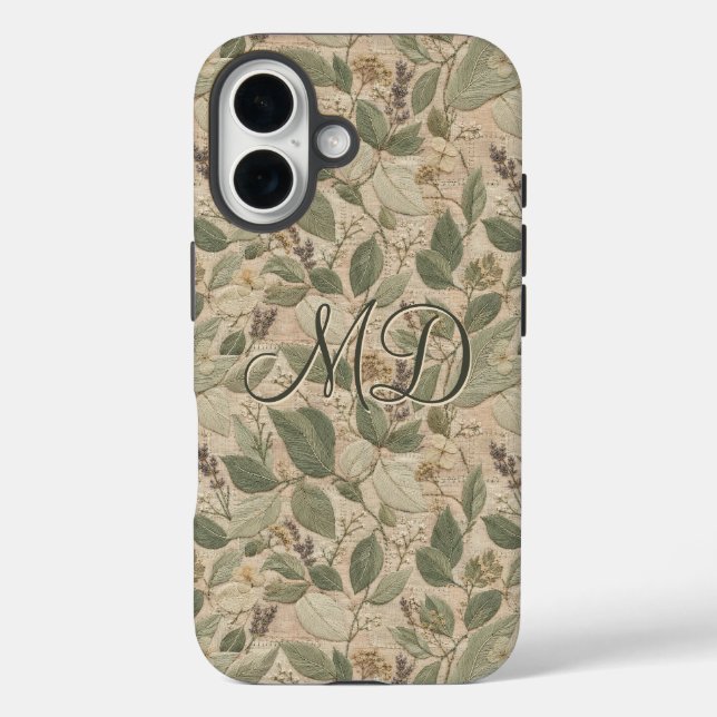 Rustikales Salbei-Blumenblatt-Muster Case-Mate iPhone Hülle (Rückseite)