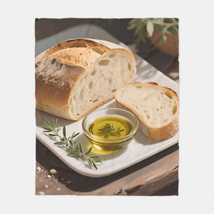 Rustikales Sauerteigbrot Olivenöl Fleecedecke