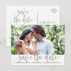 Rustikales Save the Date Foto Ankündigungspostkarte