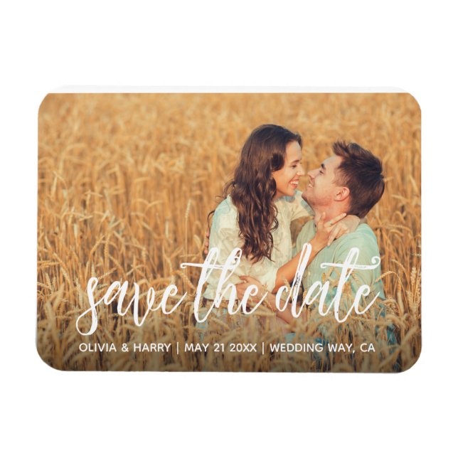 Rustikales Save the Date Foto Magnet (Horizontal)