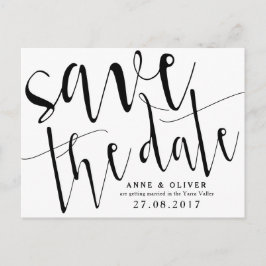 Rustikales Save the Date Postkartenschwarz Ankündigungspostkarte