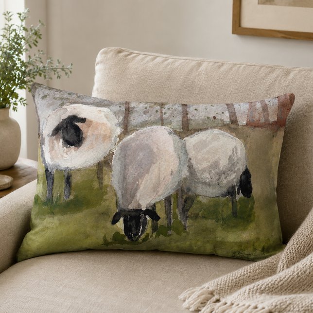 Rustikales Schaf Dekokissen (Rustic Sheep Pillow)