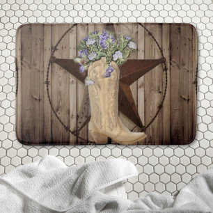 rustikales Scheunenholz Wildblume Western Cowgirl Badematte