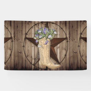 rustikales Scheunenholz Wildblume Western Cowgirl Banner