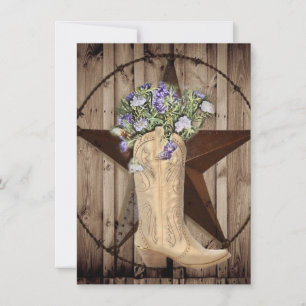 rustikales Scheunenholz Wildblume Western Cowgirl Dankeskarte