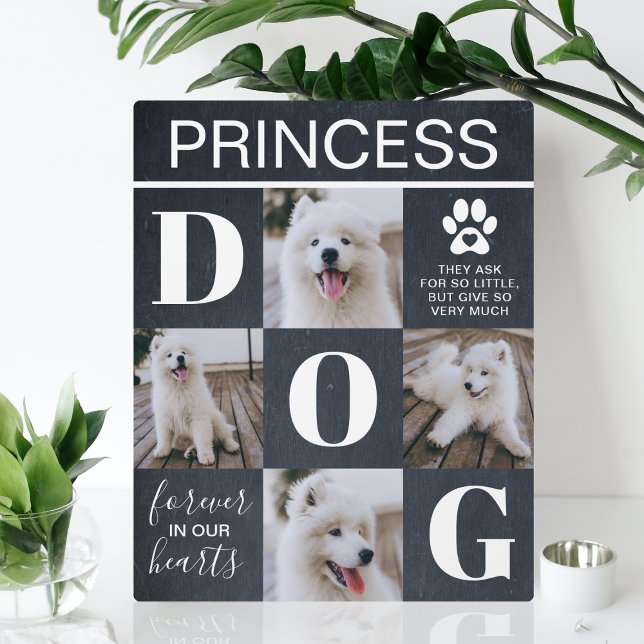 Rustikales Schieferdog-Memorial 4 Foto Fotoplatte (Von Creator hochgeladen)