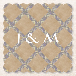 Rustikales Schiefergrauwegwerfhochzeits-Geschirr Untersetzer