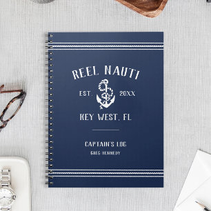 Rustikales Schiff der Navy Name Captain's Log Notizblock