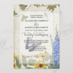 Rustikales Schmetterling Drachenfliege Daisy Einladung