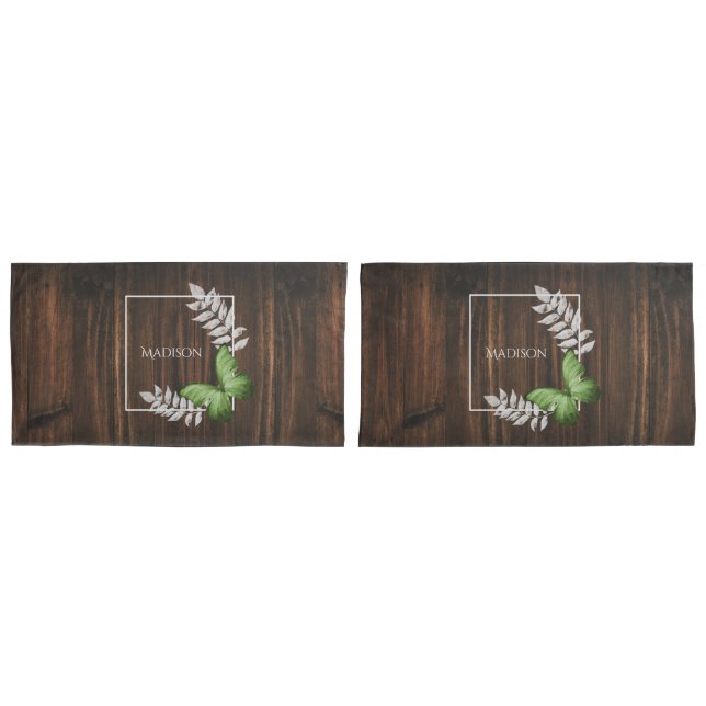 Rustikales Schmetterlingskissen Kissenbezug (Vorderseite-Set)