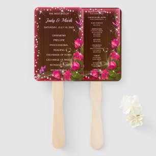 Rustikales Schmetterlingsprogramm für Holz rosa Fächer