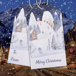 Rustikales Schneebergdorf Winterurlaub Geschenkanhänger