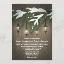 Rustikales SchneeEvergreen Laternenmärchen Einladu