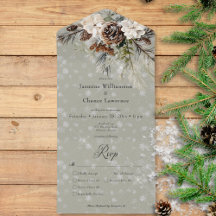 Rustikales Schneefall Pine & White Floral Sage Din