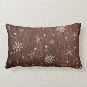 Rustikales Schneeflocke-Weihnachten Lendenkissen