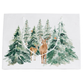 Rustikales Schneewald Große Geschenktüte