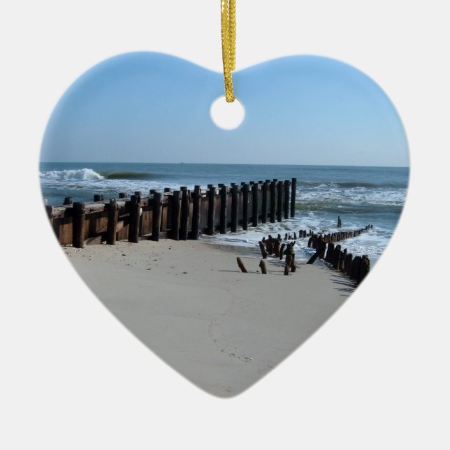 Rustikales Schott am Strand Keramikornament (Vorne)