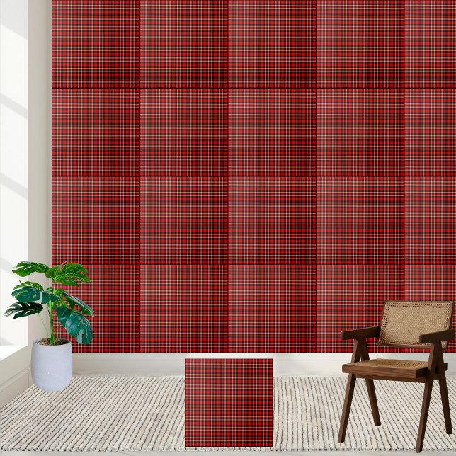 Rustikales schottisches rotes Tartan Kariertes Mus Fliese (Rustic Scottish Red Tartan Plaid Pattern Ceramic Tile)