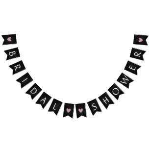 Rustikales Schwarz-Holz-Brautparty-Dekorationsbann Wimpelkette