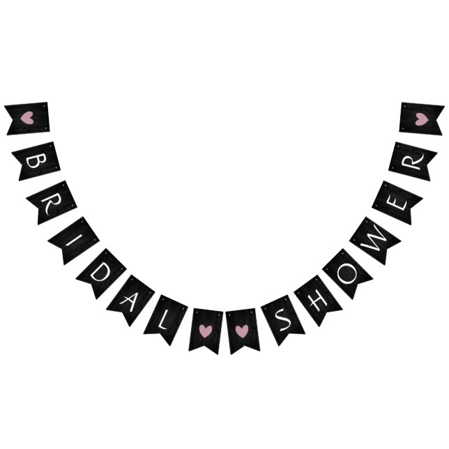 Rustikales Schwarz-Holz-Brautparty-Dekorationsbann Wimpelkette (Alle)